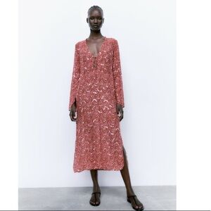 NWT Printed Sequin MIDI Dress